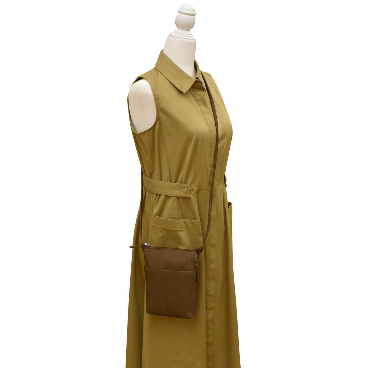 Leather Mini Crossbody Bag with RFID Blocking B1783