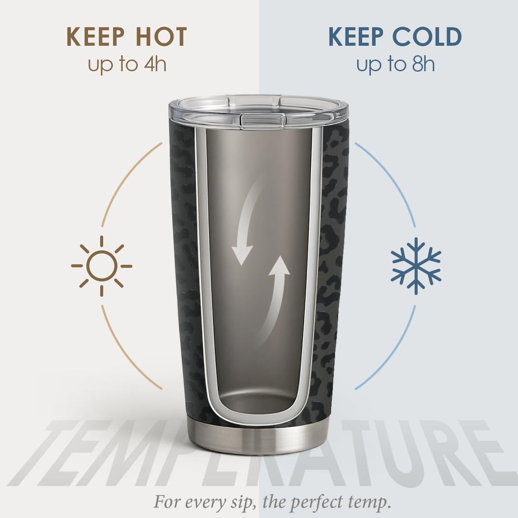20oz Stainless Steel Insulated Leopard Print Tumbler A154