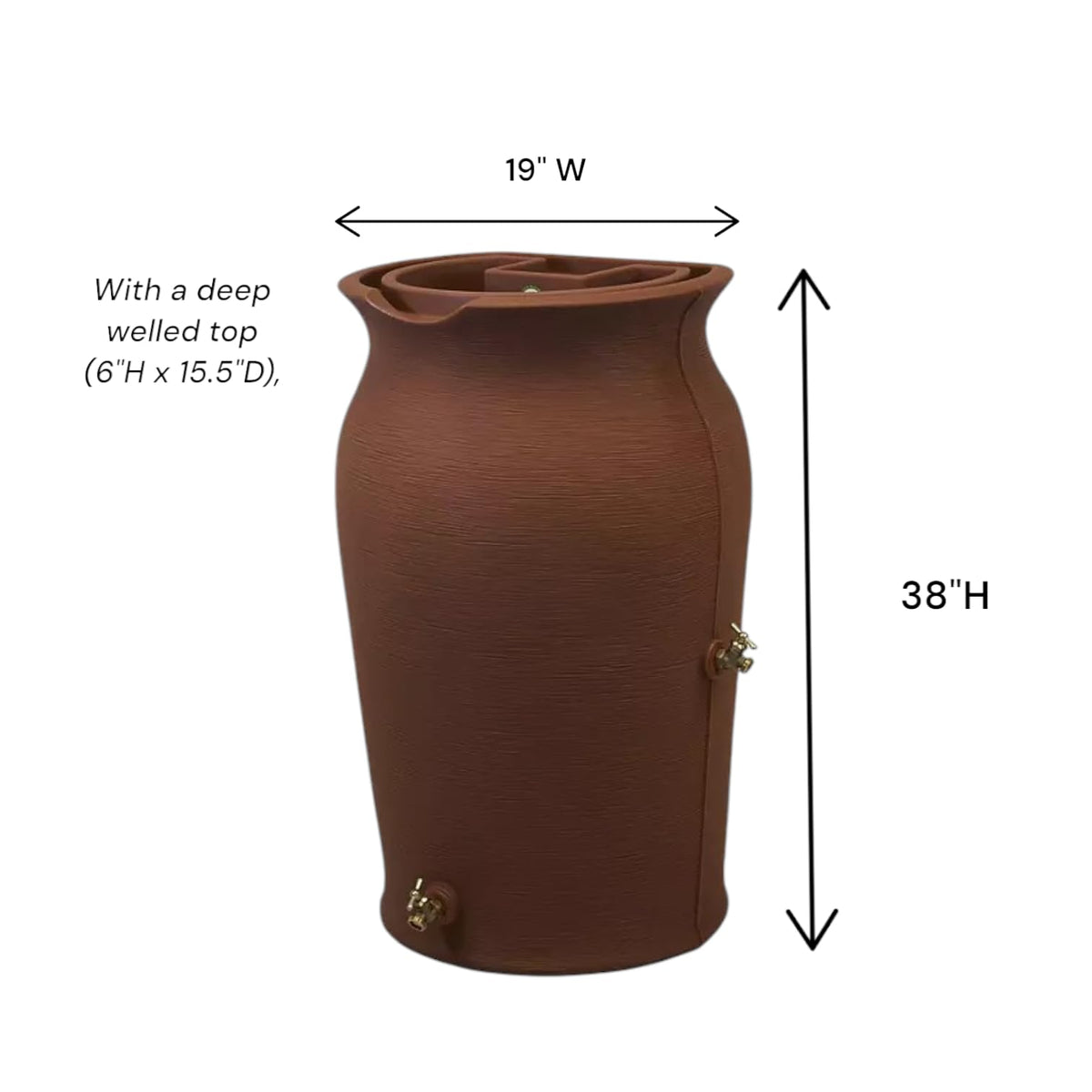 50 Gallon Brown Resin Rain Barrel with Planter Top M754956