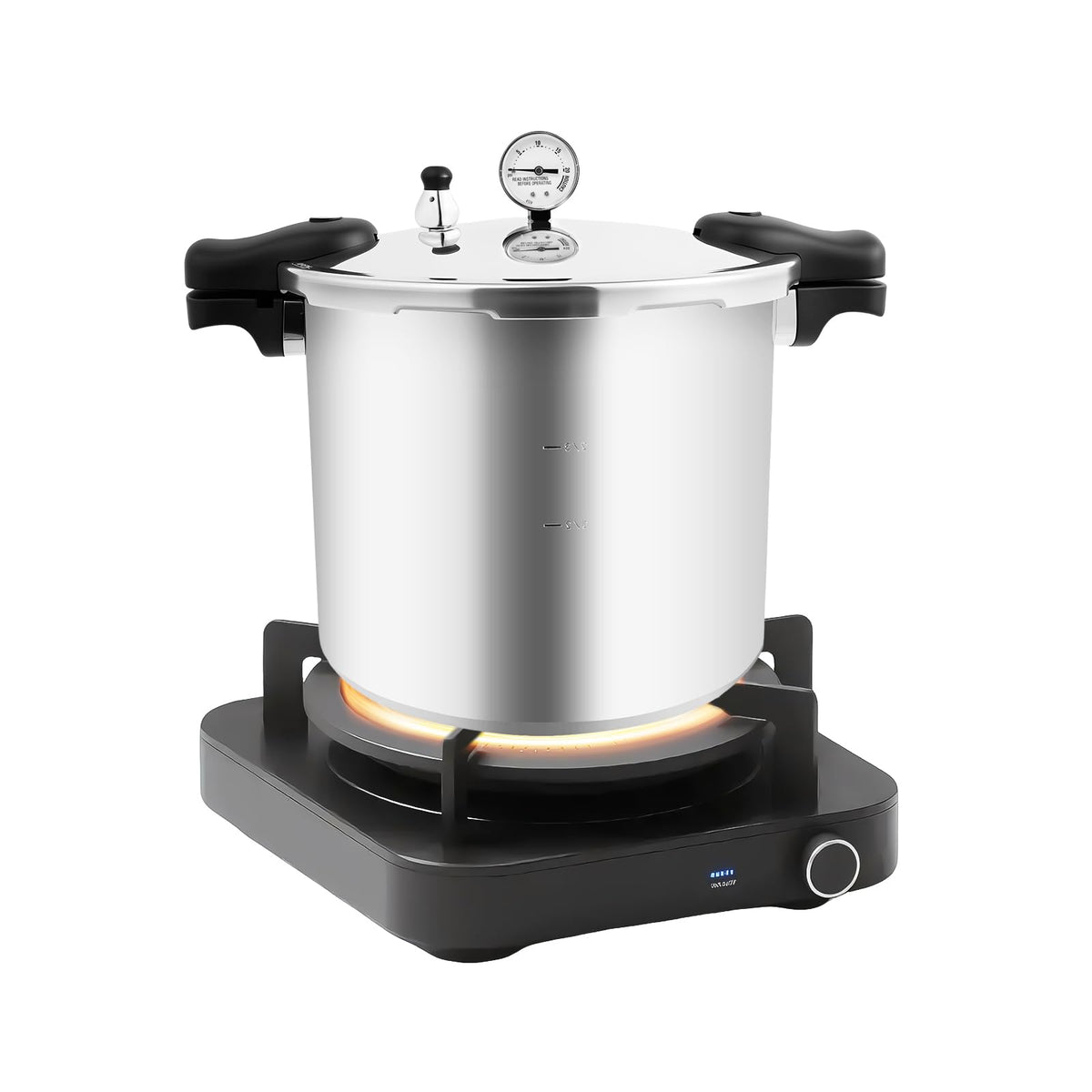 23 Quart Aluminum Pressure Cooker with Pressure Gauge & Release Valve K342823