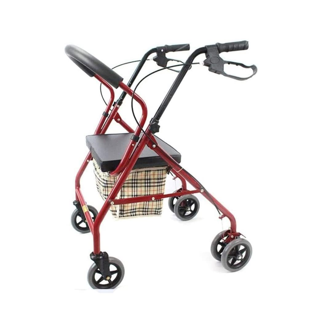Compact Folding Rolling Walker with Padded Seat and Carry Bag F611598