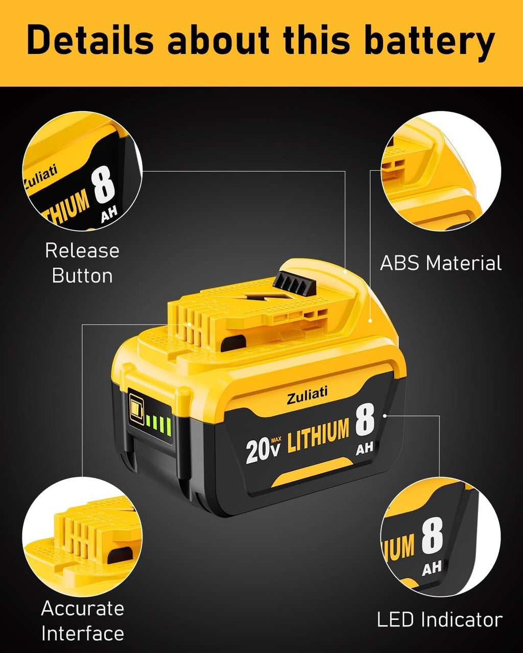 8.0Ah Replacement Battery 2PC G528775