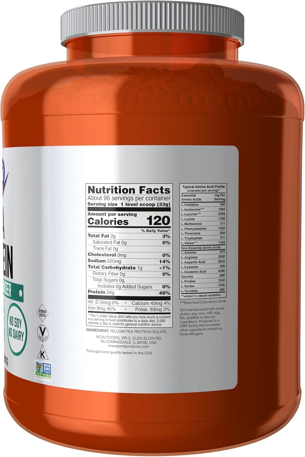 Pea Protein Natural Unflavored Powder 7-Pound I552617