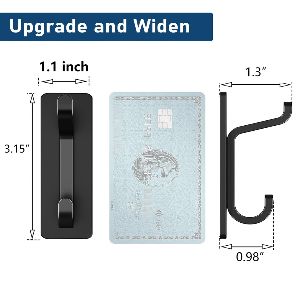 Black 4 Pack Stick-on Hooks M6876