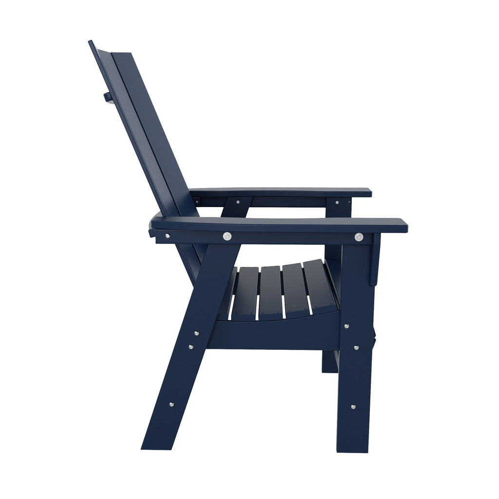 Navy Blue HDPE Plastic Adirondack Chair O31439