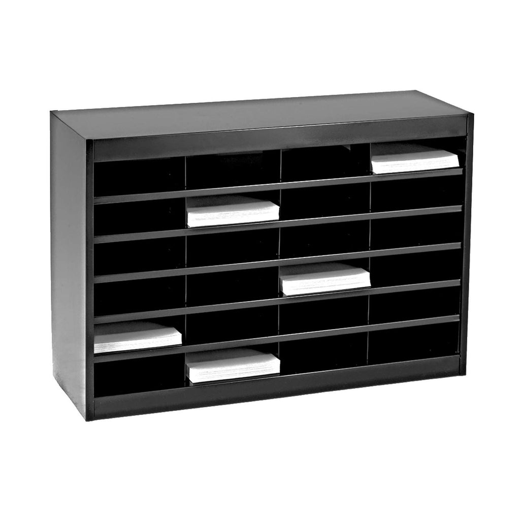 Black 24 Compartment Steel Mail Sorter H100