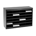 Black 24 Compartment Steel Mail Sorter H100