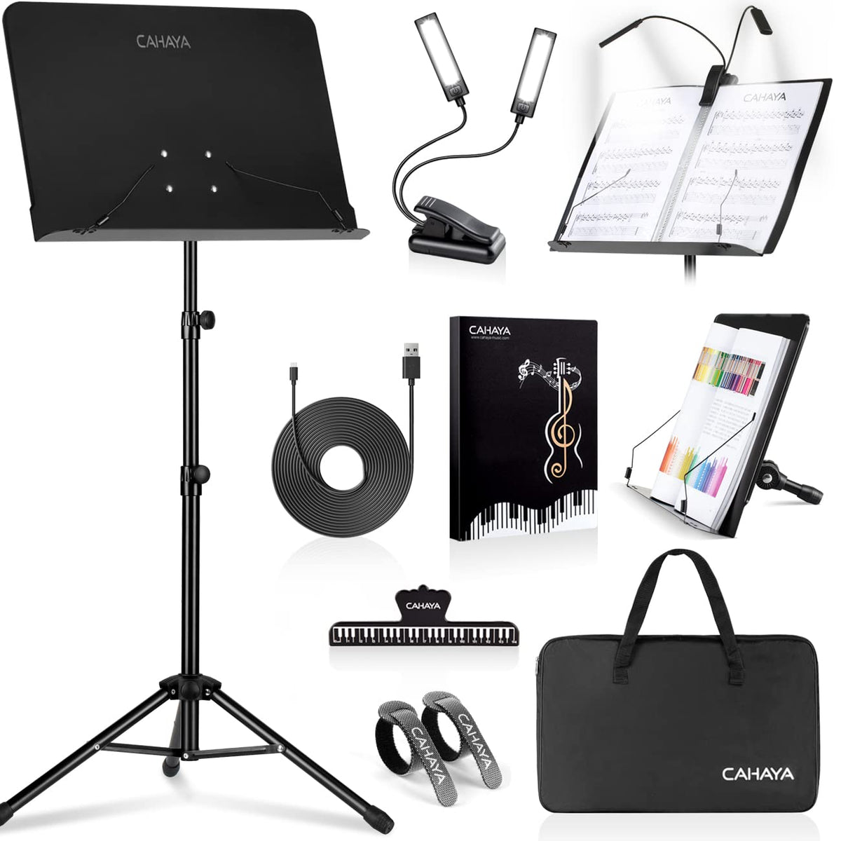 6 IN 1 Sheet Music Stand with Carrying Bag Metal Portable E8085