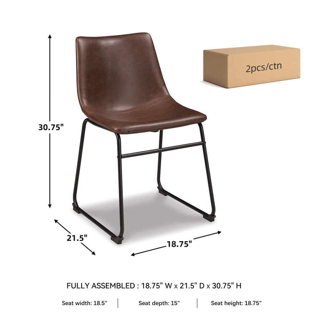 Mid-Century Dining Chair Set of 2 Brown D38805