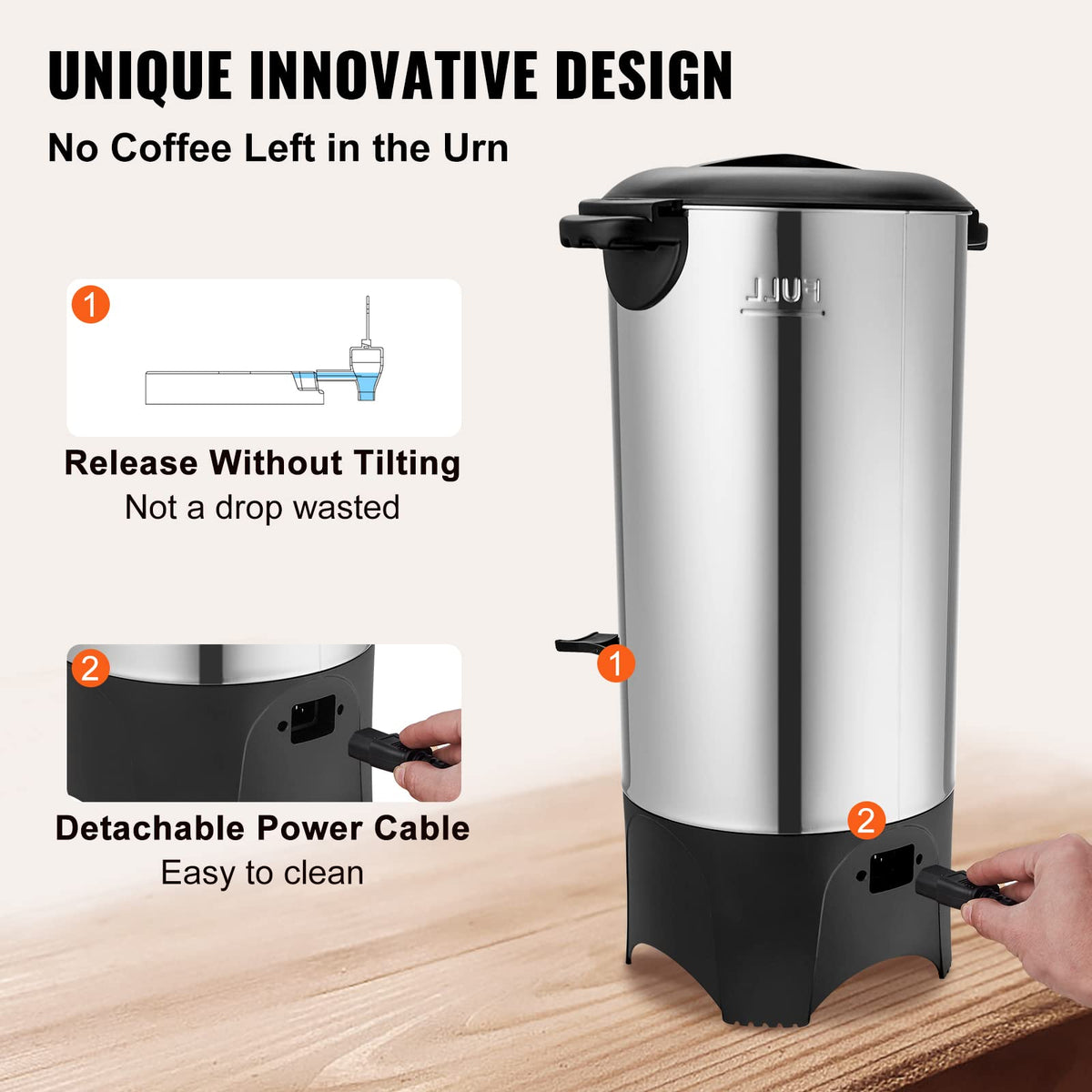 50 Cups Stainless Steel Commercial Coffee Urn Y463091