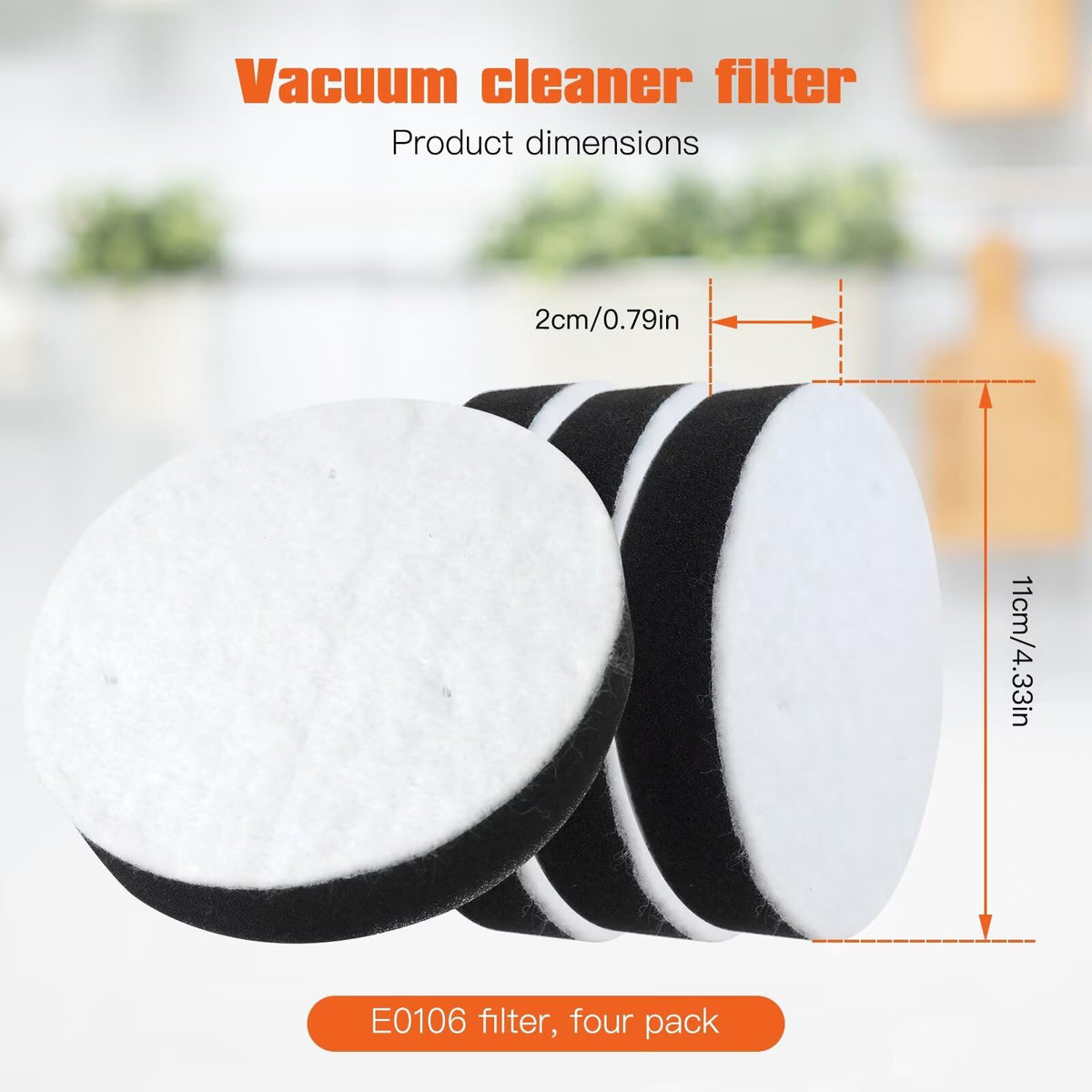 4 Pack Replacement Filter for Upright Vacuum X37709