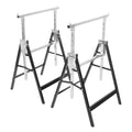 2-Pack Height Adjustable Folding Saw Horses Q195 Steel 220.46lbs Load Capacity Black & Silver S289231
