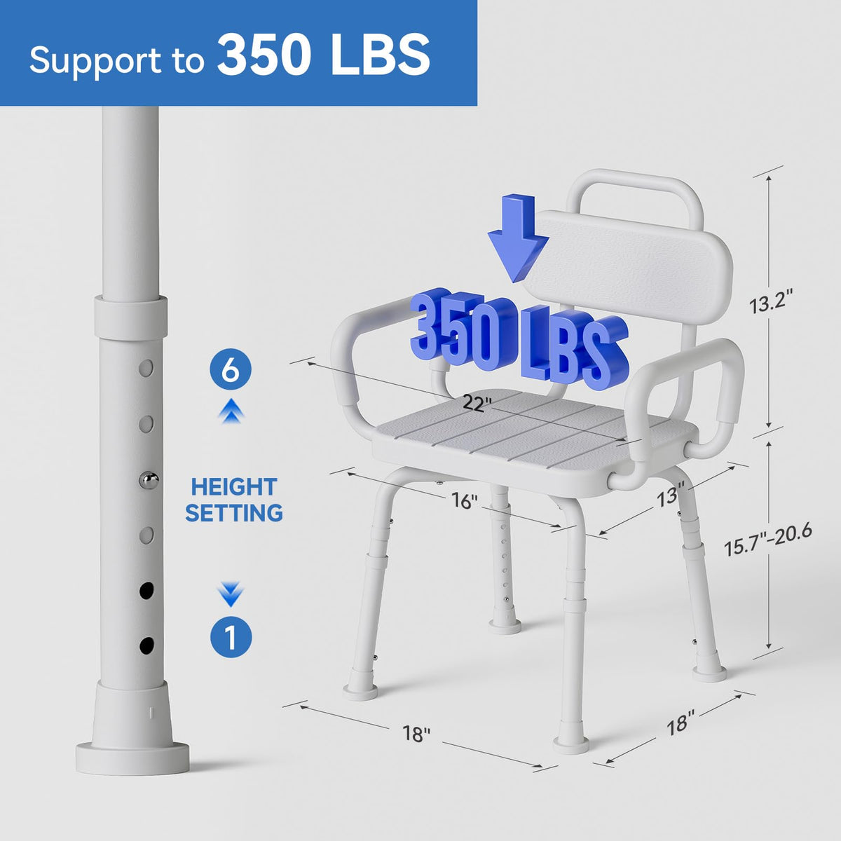 Swivel Shower Chair with Back and Arm B496292