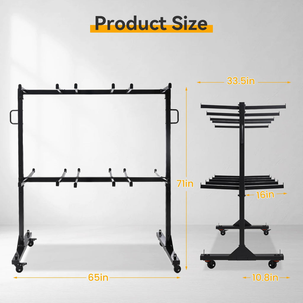 2-Tier Heavy Duty Folding Chair Cart with Wheels T766283