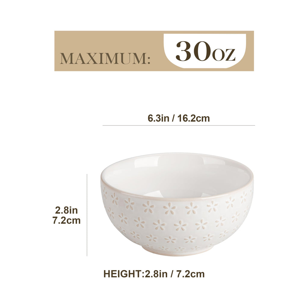 30 Ounce Ceramic Soup Bowls Set of 4 P797