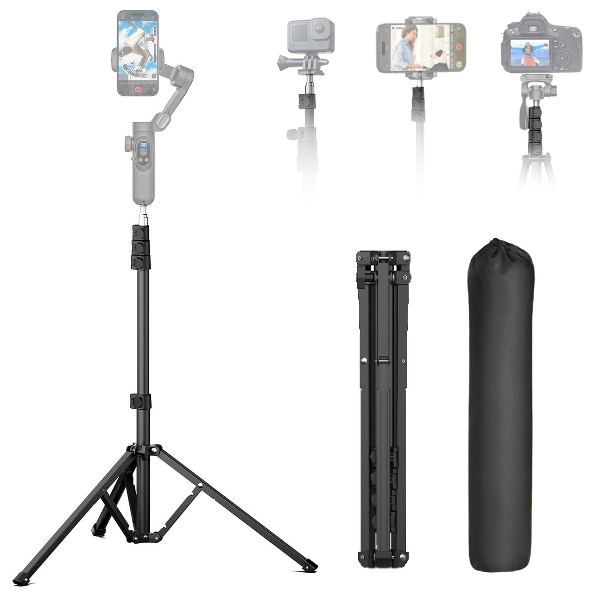 1.7M Aluminum Alloy Camera Tripod Q621