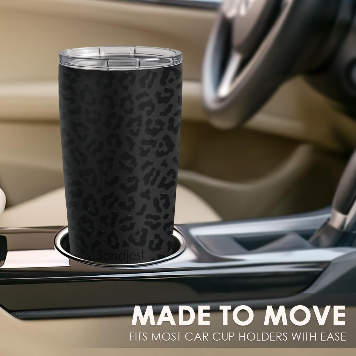 20oz Stainless Steel Insulated Leopard Print Tumbler A154
