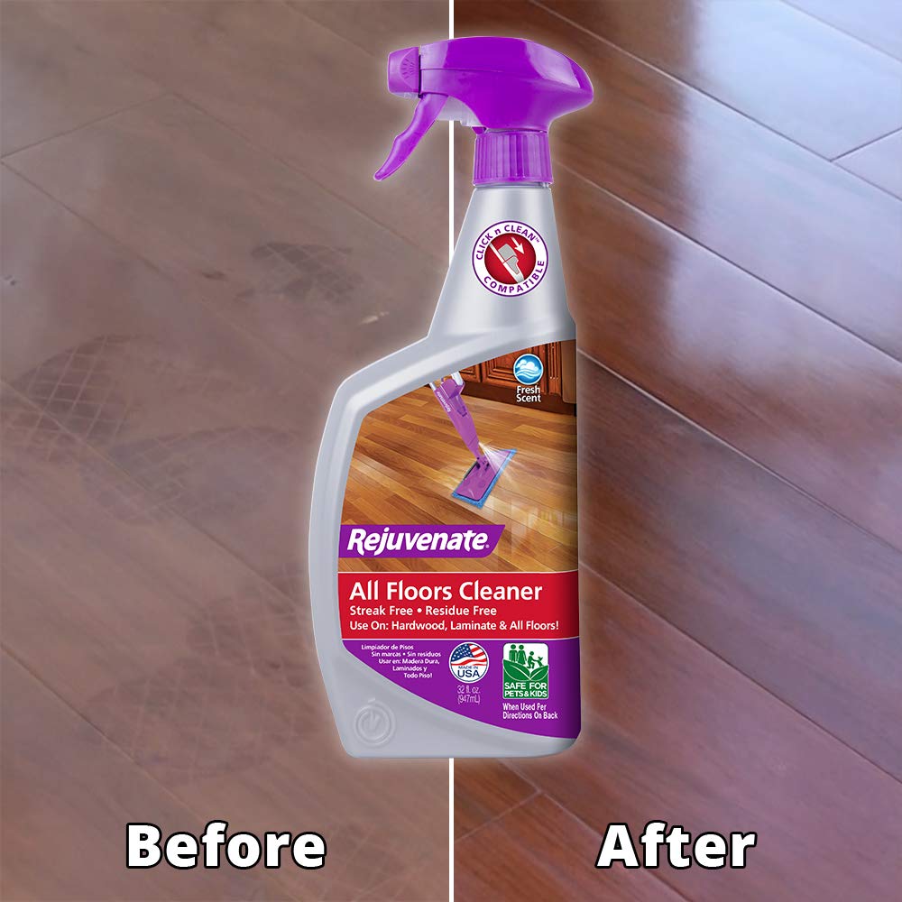 Wood Floor Restorer and Polish with High Gloss Finish 32oz and PH Balanced Floor Cleaner Q87048