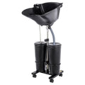Black Portable Shampoo Bowl with 2 Bucket Q4100
