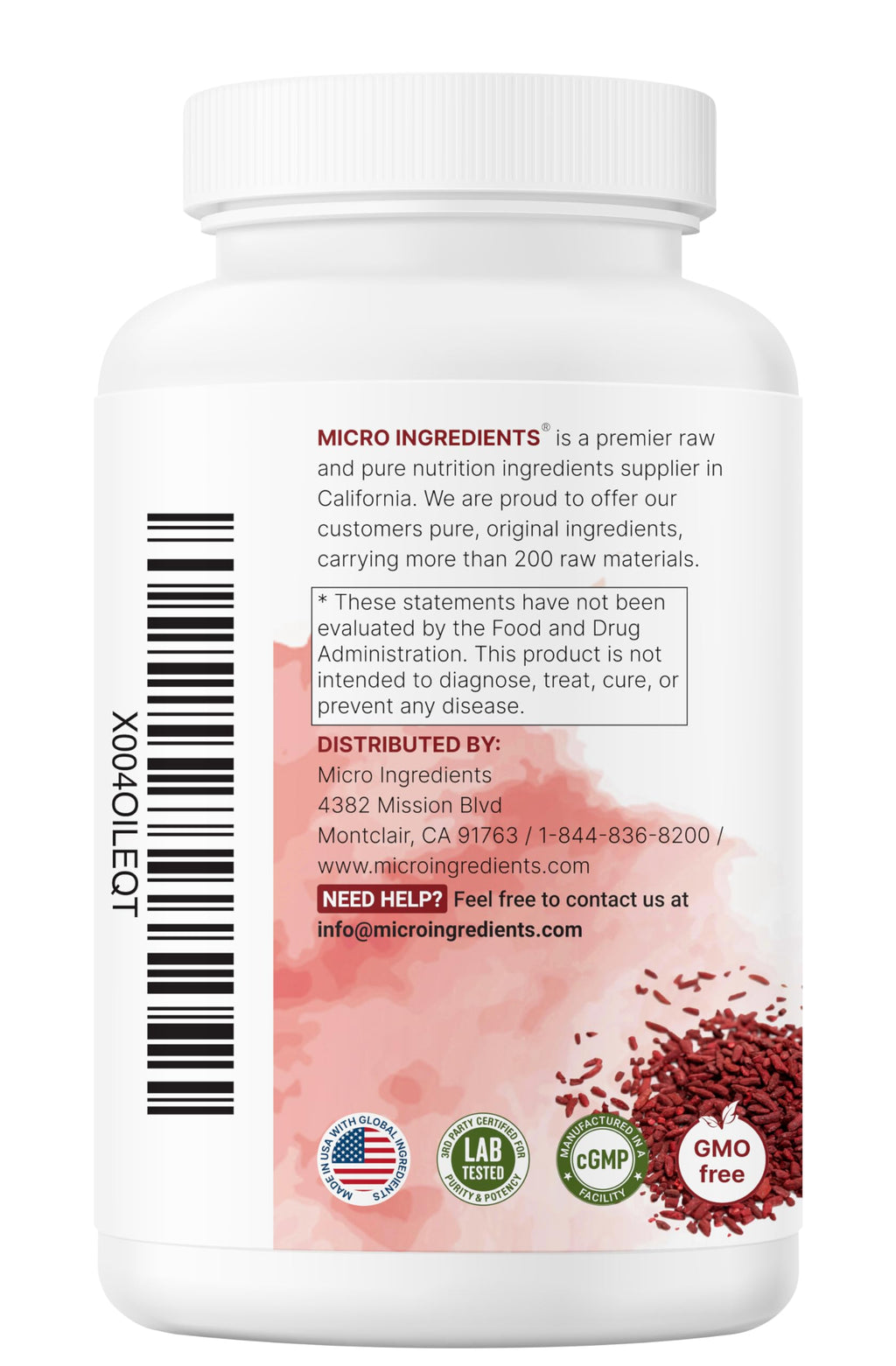 Red Yeast Rice with CoQ10 1200mg 240 Veggie Capsules K544352