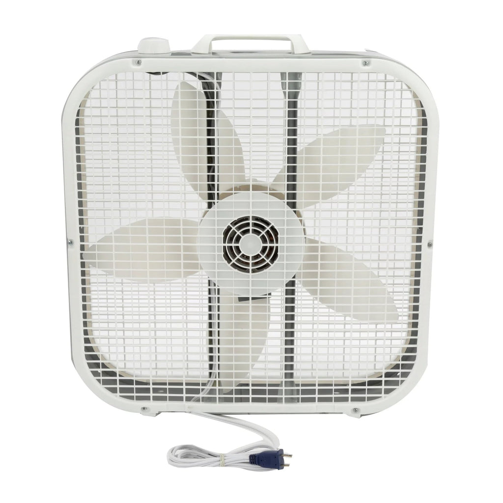 20" Classic Box Fan with Weather-Resistant Motor, 3 Speeds, 22.5" H (White) O7198