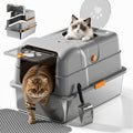 Non-Stick Stainless Steel Cat Litter Box with Lid Y8159