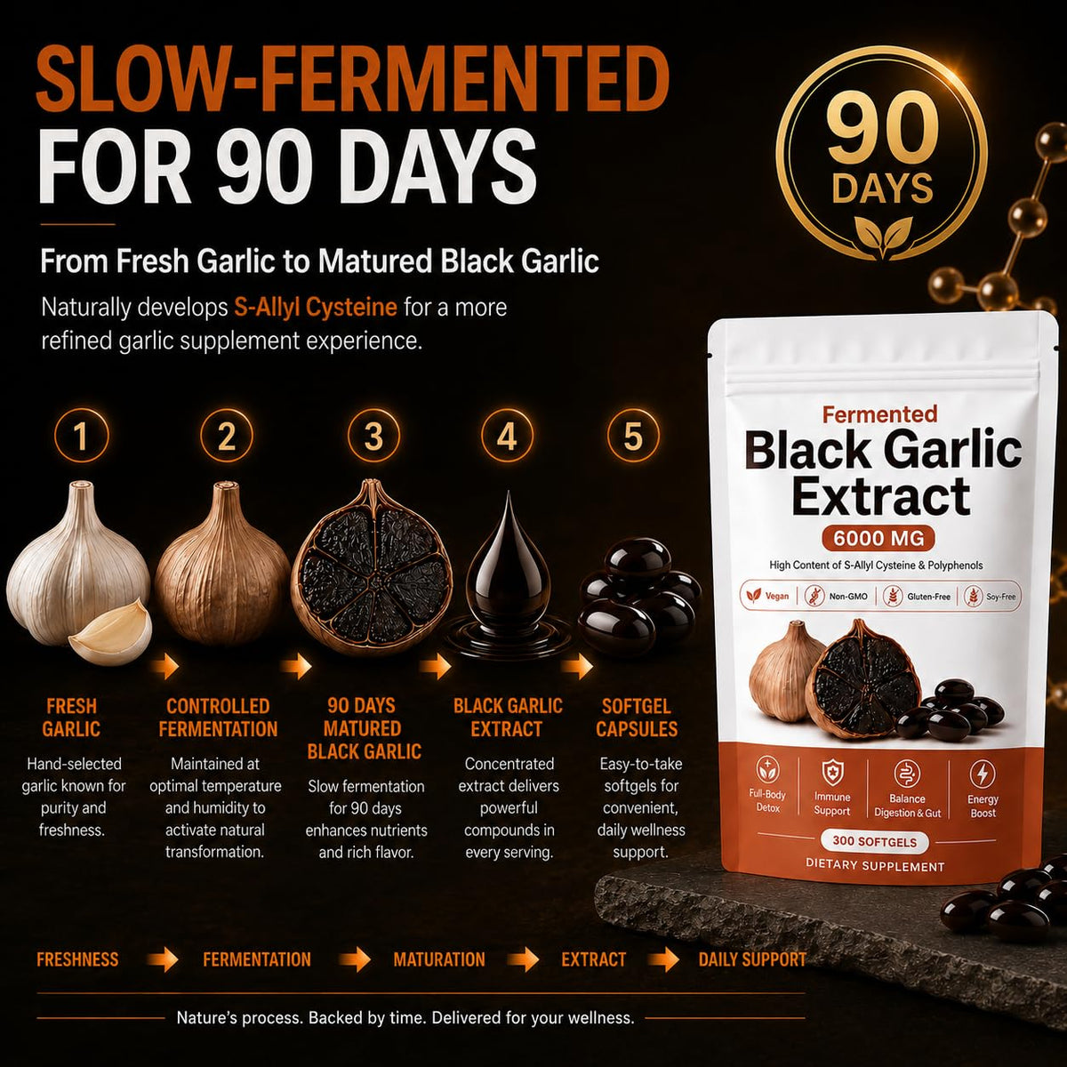 Fermented Black Garlic Extract Softgel 300 Capsules A840501