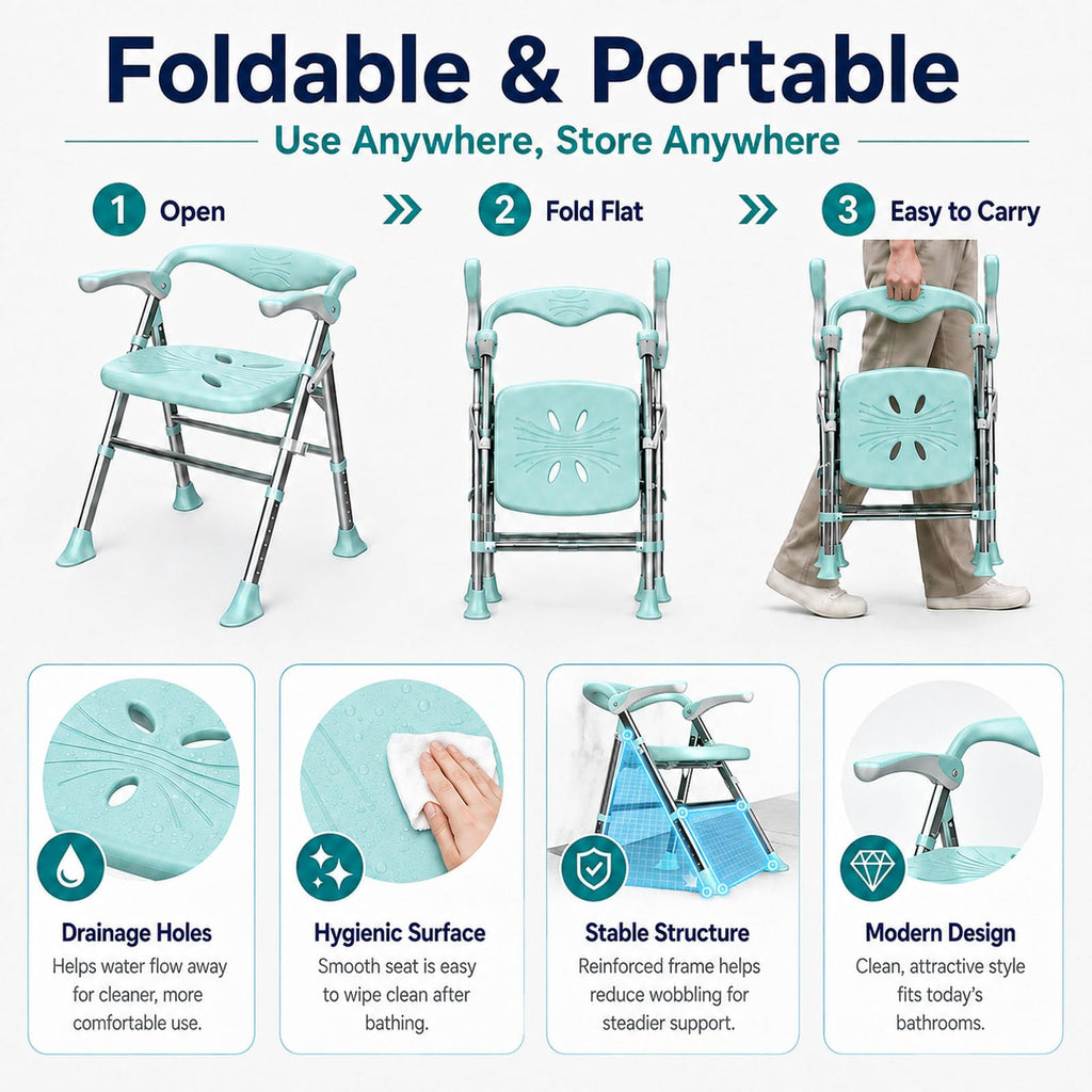 Heavy Duty Shower Chair with Arms and Back Y44568