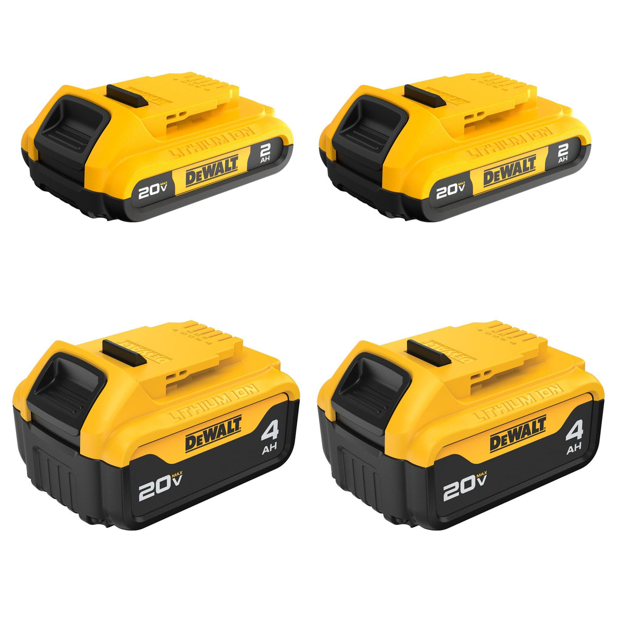 20V MAX Lithium Ion Battery 2 Ah and 4 Ah 4-Pack C7508