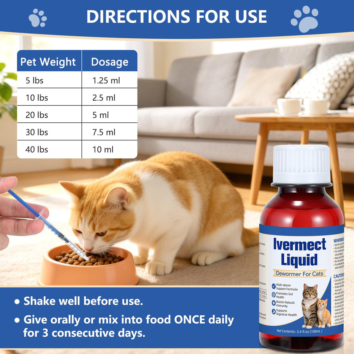 Broad Spectrum Cat Dewormer 100mL M916