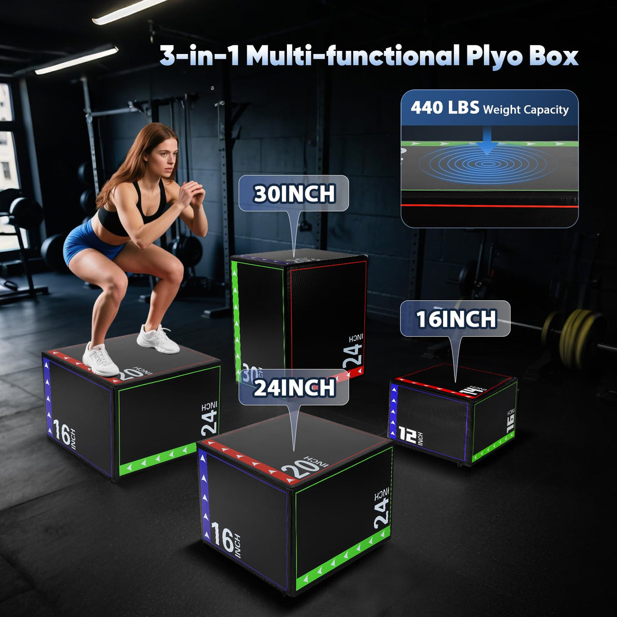 3 in 1 Foam Plyometric Jump Box V388