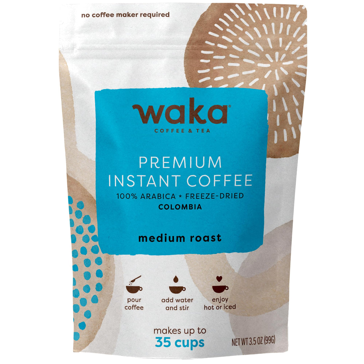 Instant Coffee Colombian Medium Roast Freeze Dried 3.5 oz T1773