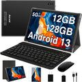 Black 12GB RAM 128GB ROM 10 Inch Android Tablet with Keyboard V502