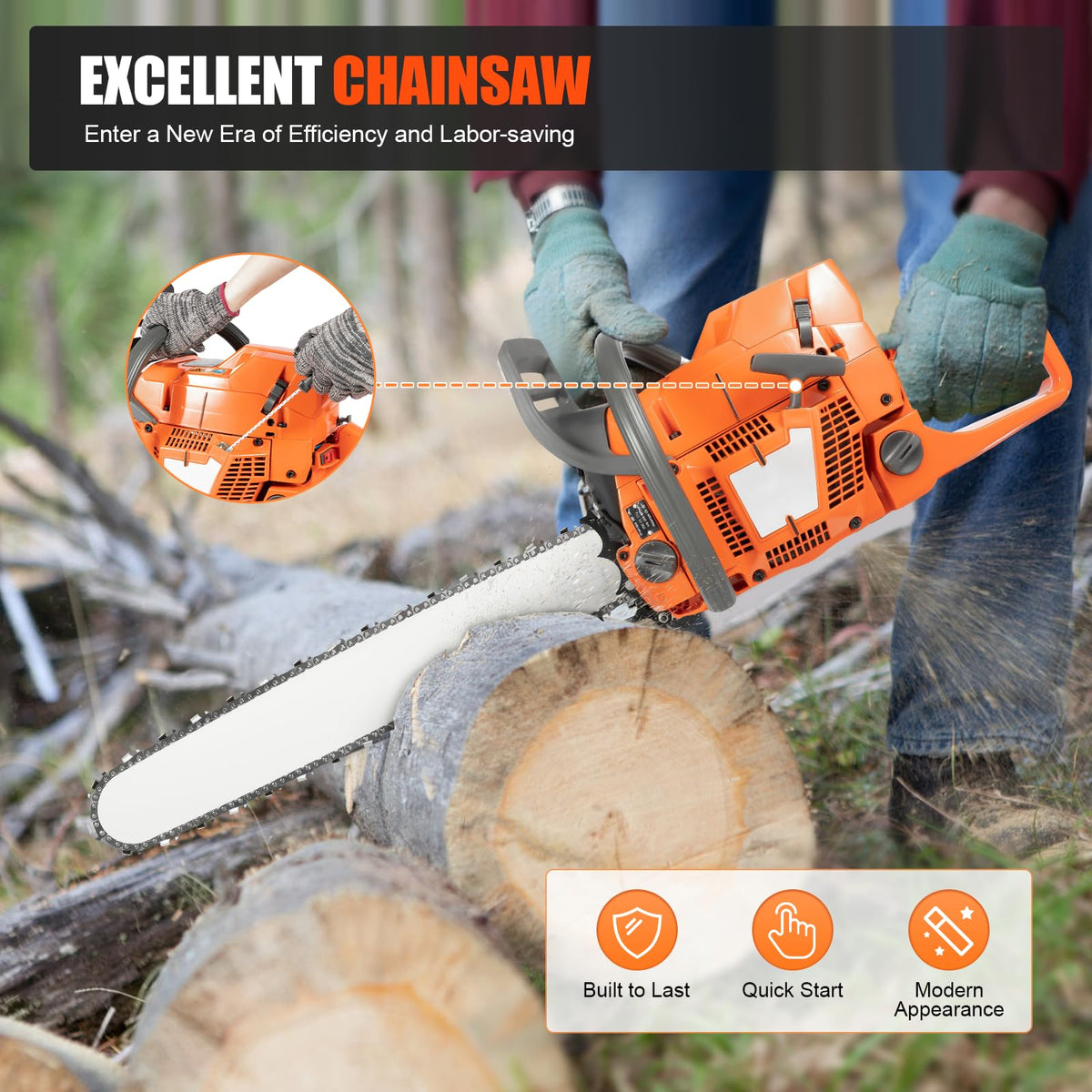 24 Inch 72cc 2 Stroke Gas Chainsaw I235060
