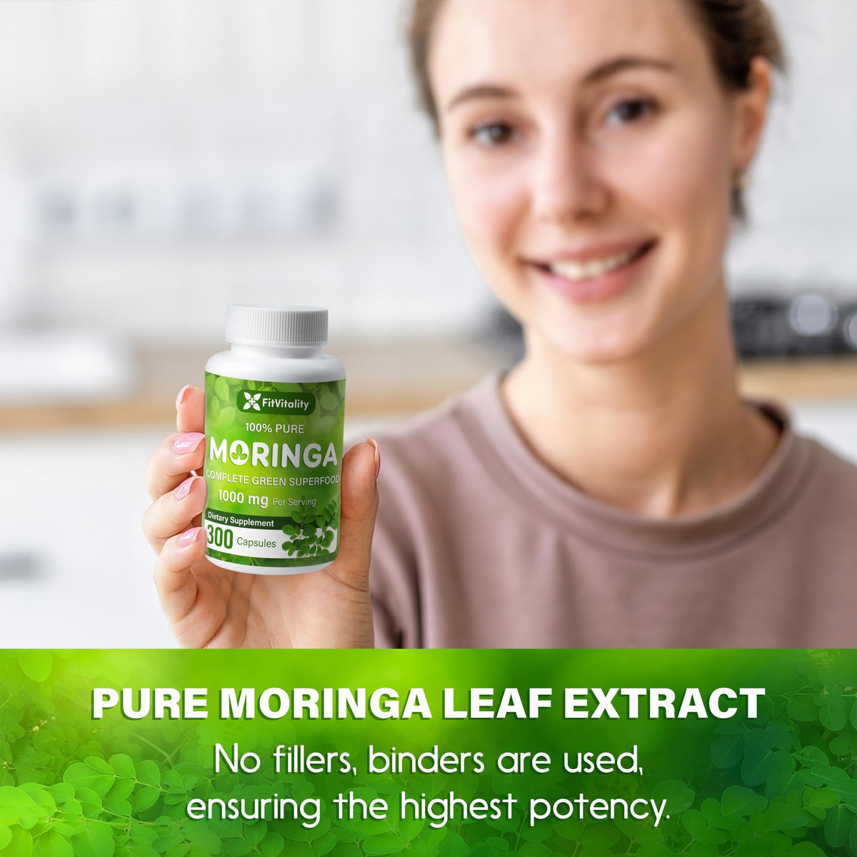 Moringa Oleifera Leaf Extract Capsules 150 Count I2759