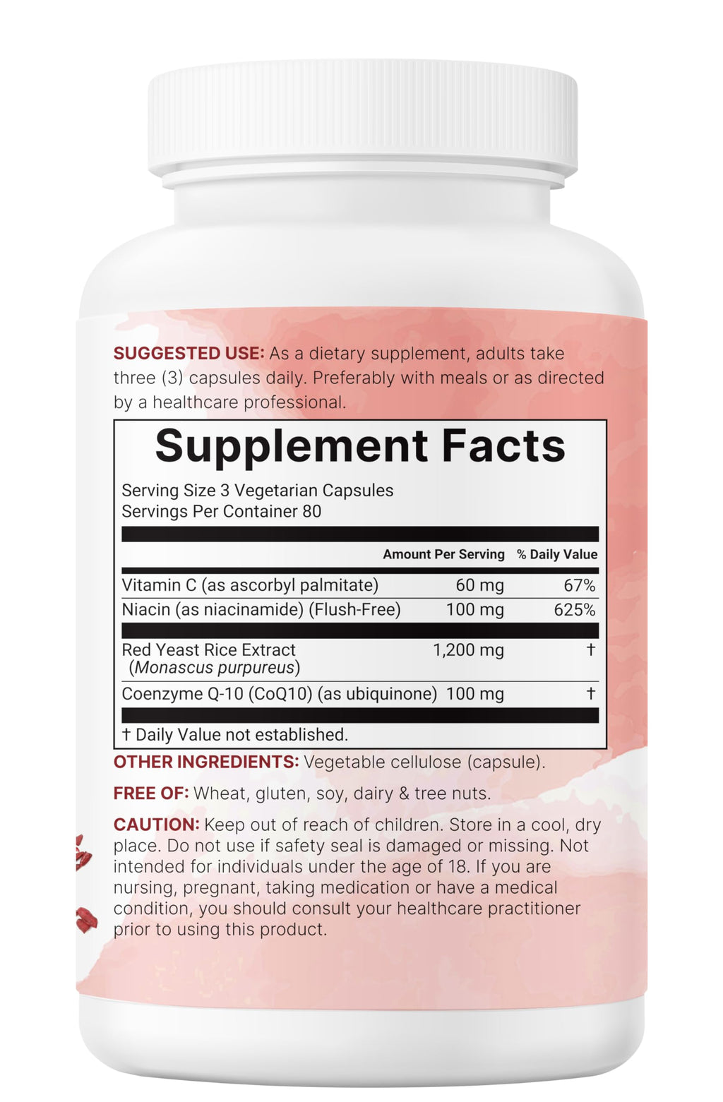 Red Yeast Rice with CoQ10 1200mg 240 Veggie Capsules K544352