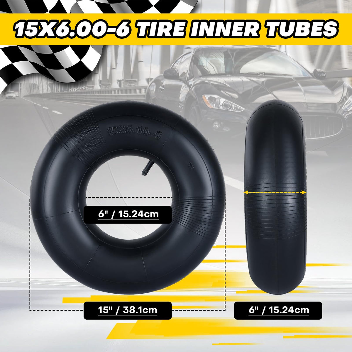 15x6.00-6 Tire Inner Tubes with TR-13 Valve Stem S43738