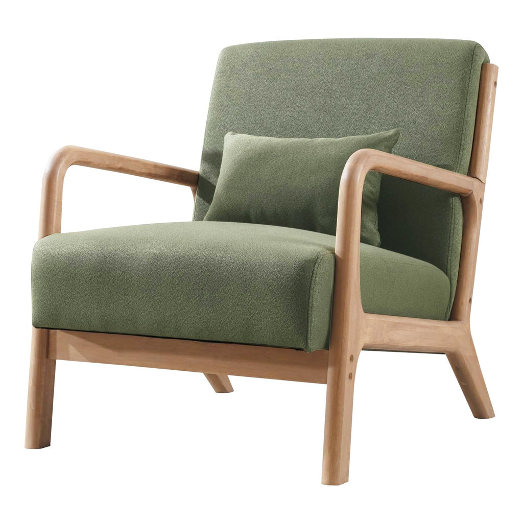 Mid Century Modern Accent Chairs Set of 2 Fabric Wood Armchair Z28572
