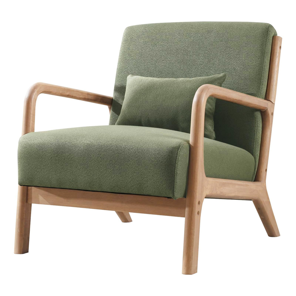 Mid Century Modern Accent Chairs Set of 2 Fabric Wood Armchair Z28572