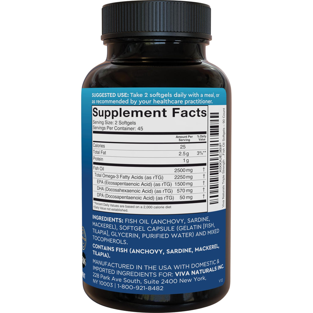 Omega 3 Fish Oil 2500 mg 90 Softgels D203104