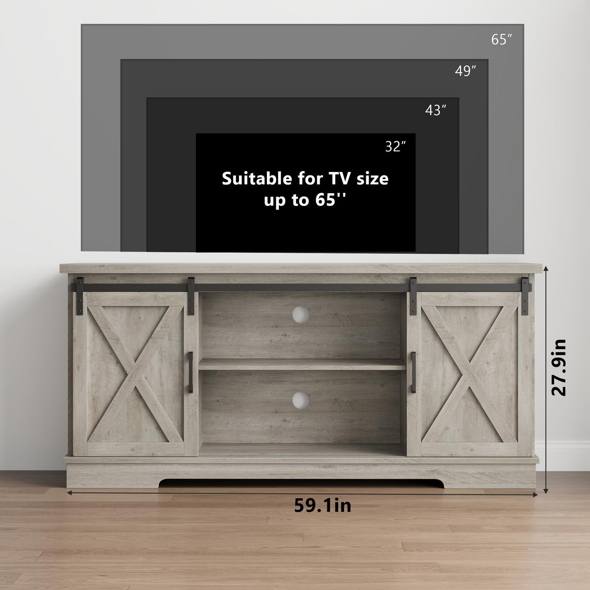 Farmhouse TV Stand and Entertainment Center X951586