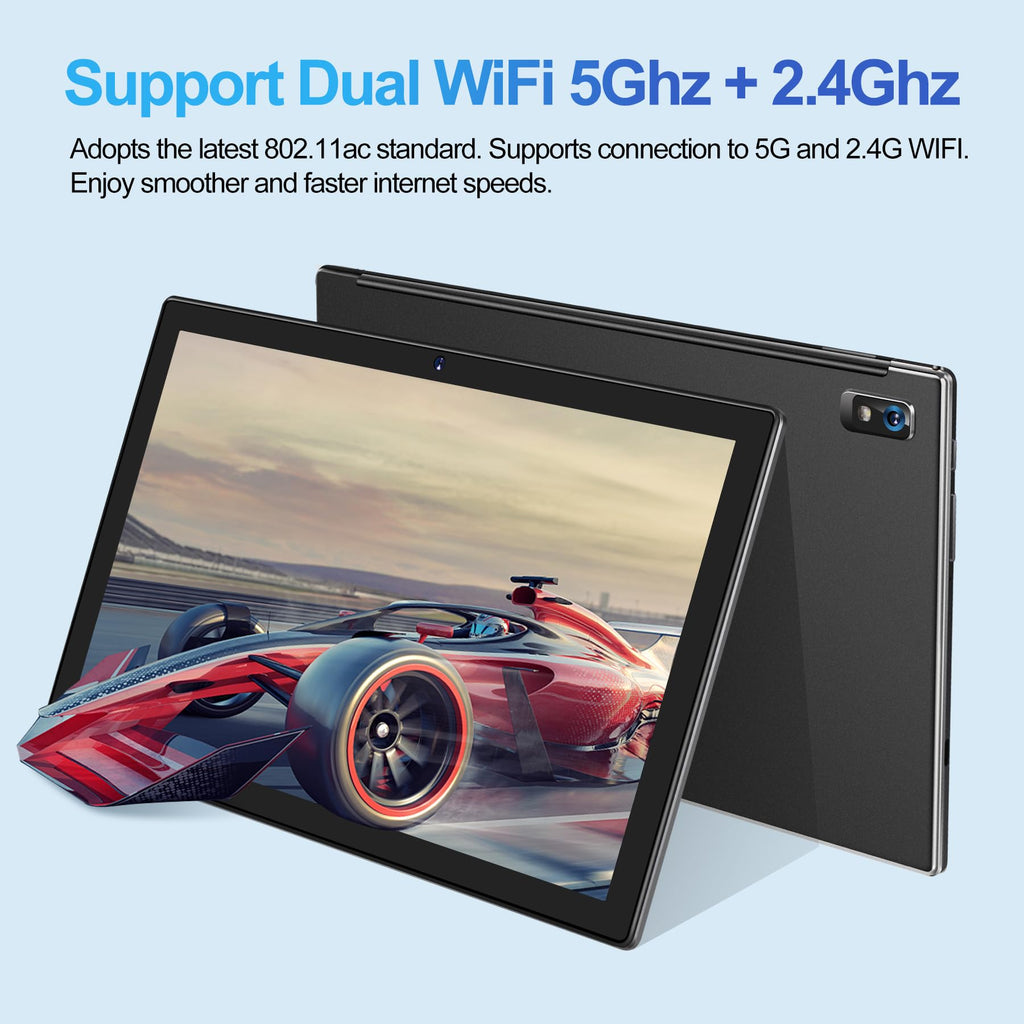 Black 12GB RAM 128GB ROM 10 Inch Android Tablet with Keyboard V502
