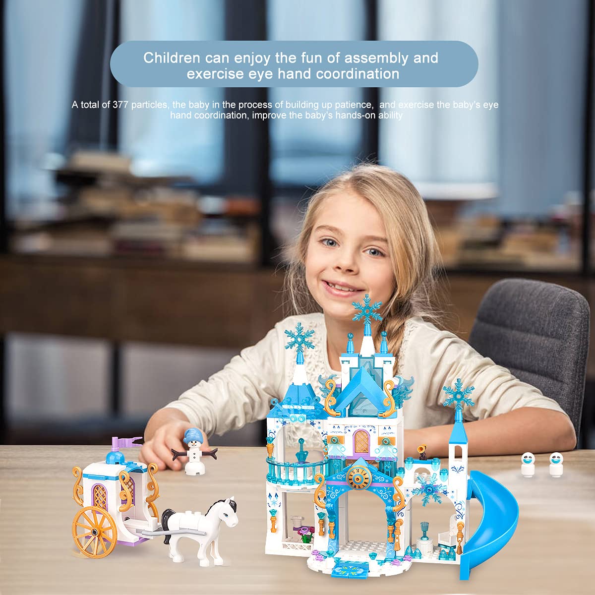 Girls Castle Building Blocks 377 Pieces Construction Toys Set M708