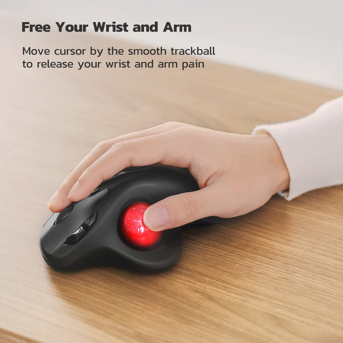 Wireless Ergonomic Thumb Control Trackball Mouse V1324