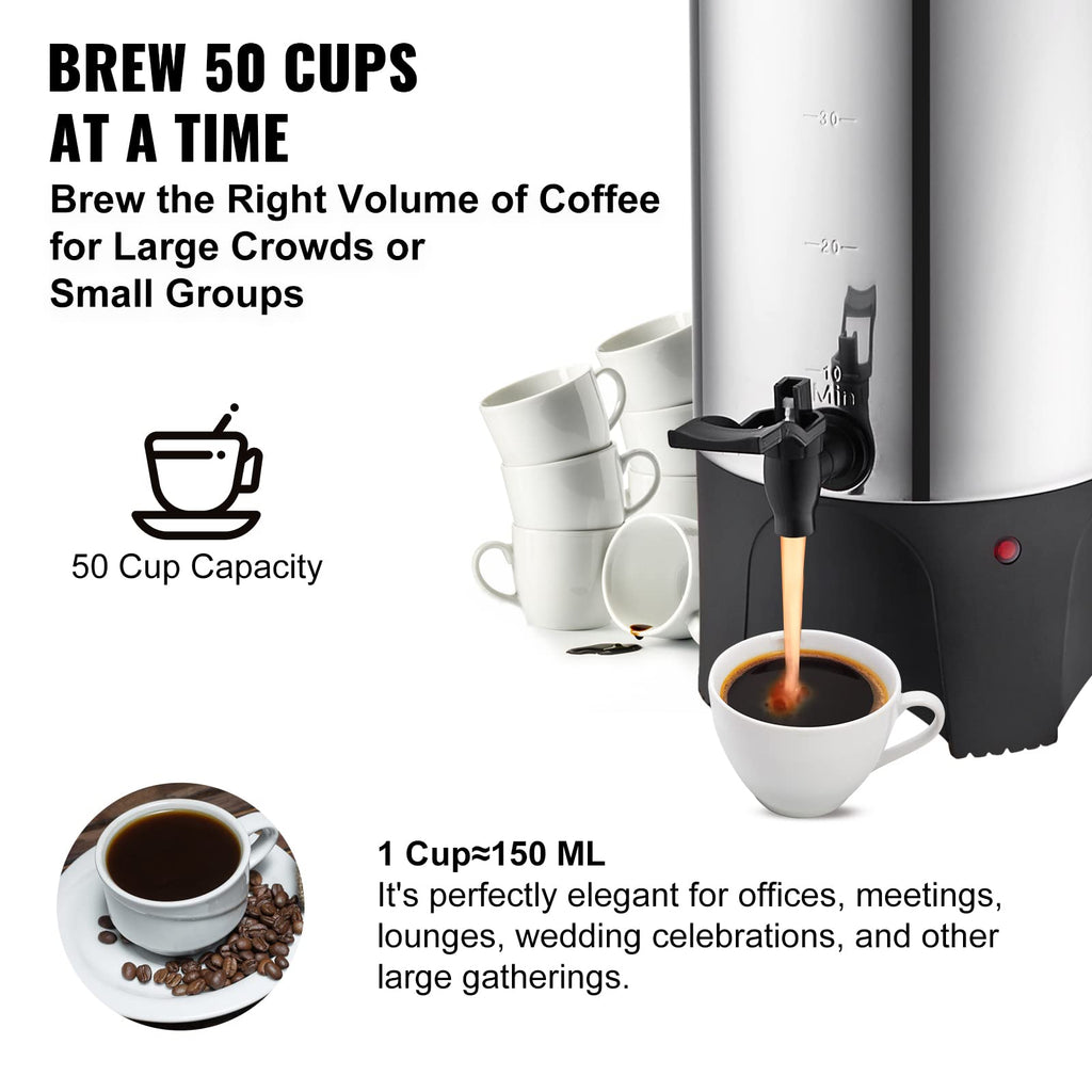 50 Cups Stainless Steel Commercial Coffee Urn Y463091