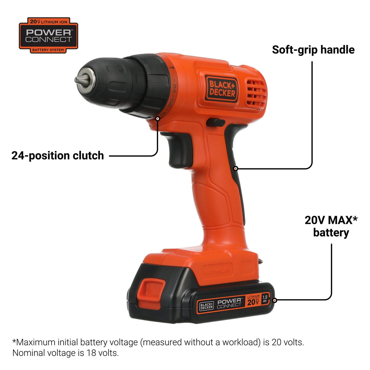 Cordless Drill Driver Kit with Drill Bit Set and Sockets, 100 pc. L42388