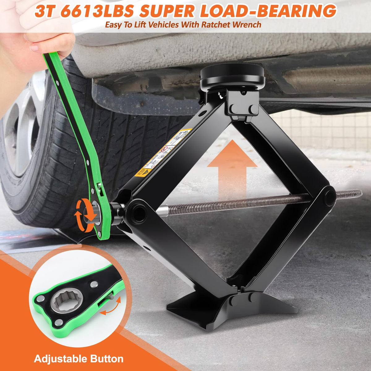 3 Ton Portable Scissor Jack Kit I4134