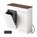 2*10 Gallon Double Tilt Out Trash Can Cabinet White I466