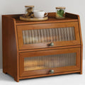 Wooden 2 Tier Roll Top Bread Box P434