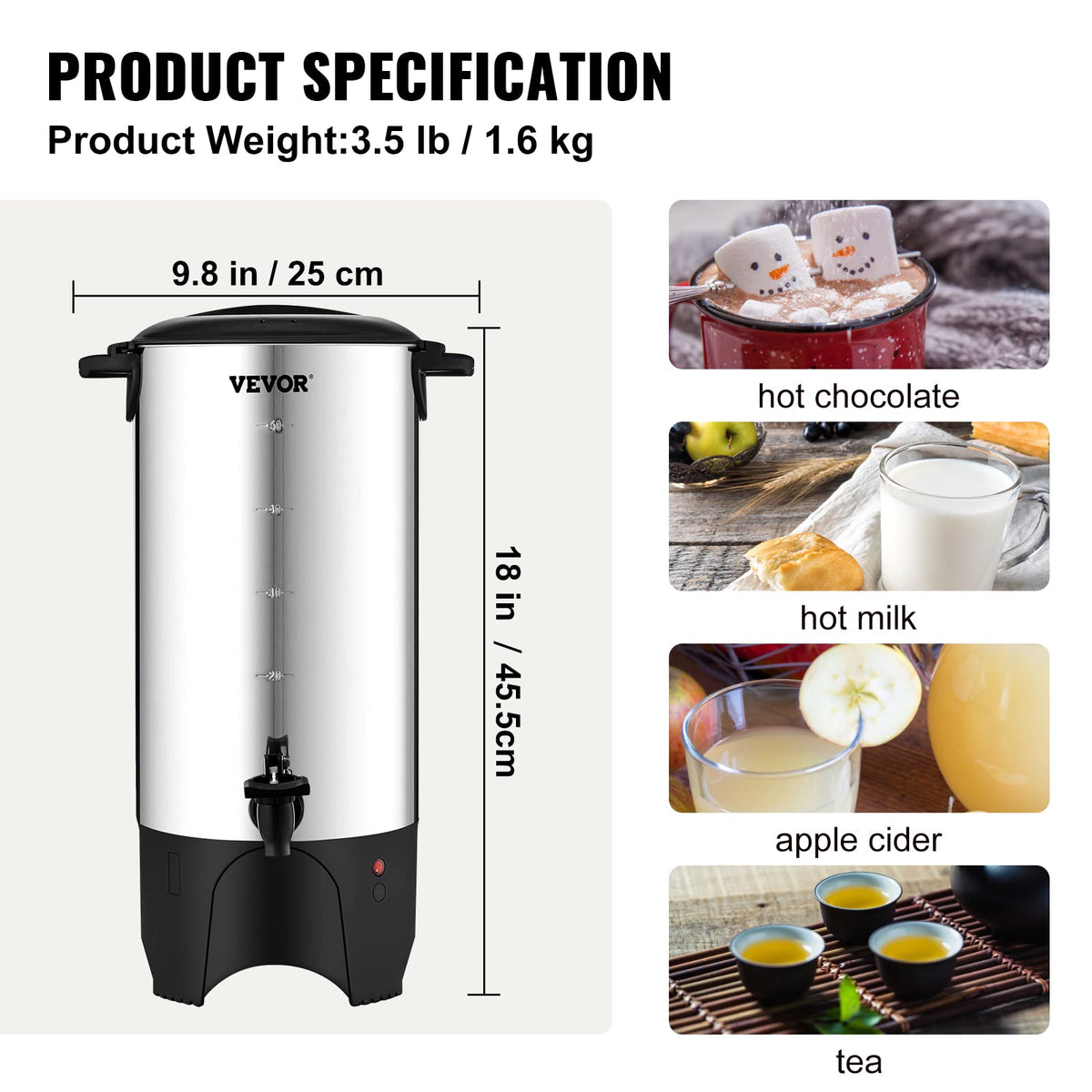 50 Cups Stainless Steel Commercial Coffee Urn Y463091